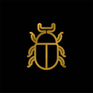 Böcek altın kaplama metalik simge veya logo vektörü