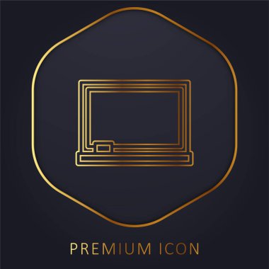 Karatahta altın çizgi prim logosu veya simgesi