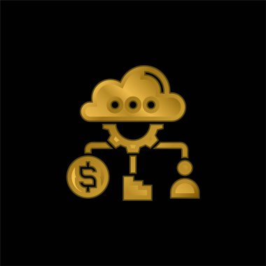 Analiz altın kaplama metalik simge veya logo vektörü
