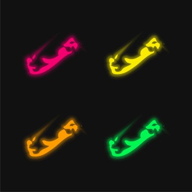 Bermuda dört renk parlayan neon vektör simgesi