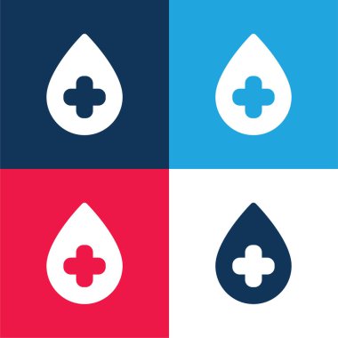 Kan Bankası mavi ve kırmızı dört renk minimal simgesi