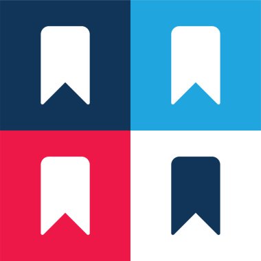 Yer imi mavi ve kırmızı dört renk en az simge kümesi