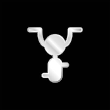 Bisiklet gümüş kaplama metalik simge