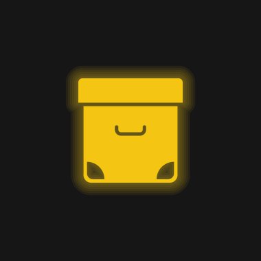 Arşiv sarı parlak neon simgesi