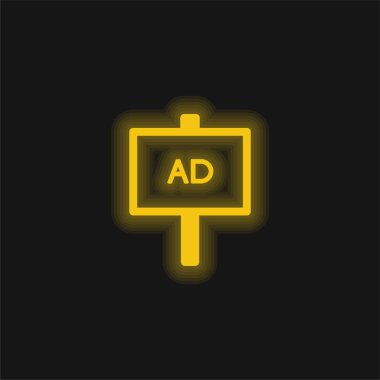 AD Poster sarı parlak neon simgesi