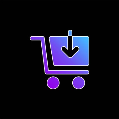 Add Cart blue gradient vector icon clipart