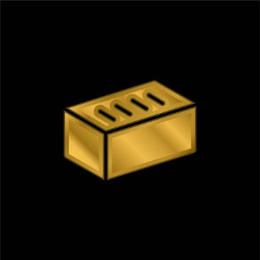 Tuğla altın kaplama metalik simge veya logo vektörü