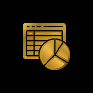 Analitik altın kaplama metalik simge veya logo vektörü