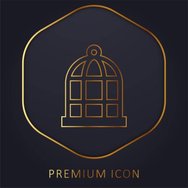 Kuş Kafesi altın çizgi premium logosu veya simgesi