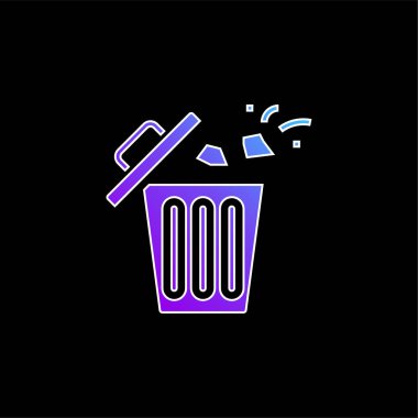 Çöp kutusu mavi gradyan vektör simgesi