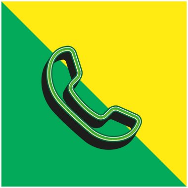 Telefon Yeşili ve Sarı 3D vektör simgesi Auricular
