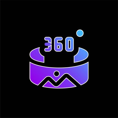 360 Degree blue gradient vector icon clipart
