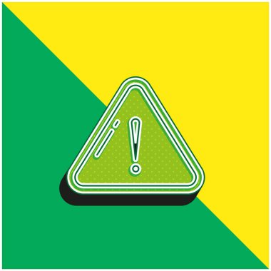 Alert Green and yellow modern 3d vector icon logo clipart
