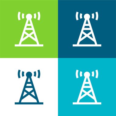 Anten Düz 4 renk en küçük simge kümesi