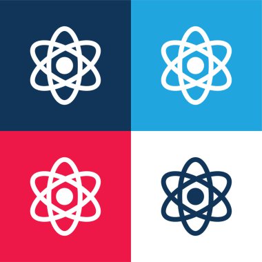 Atom Enerjisi Mavi ve Kırmızı Minimum Renk Simgesi