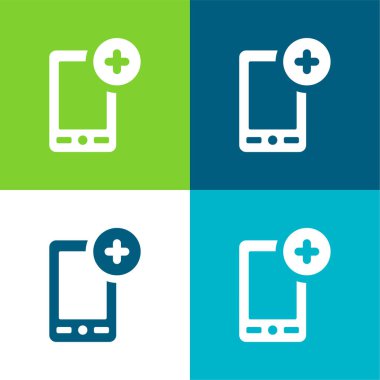 Telefon Düzlüğü 4 renk asgari simgesi seti ekle