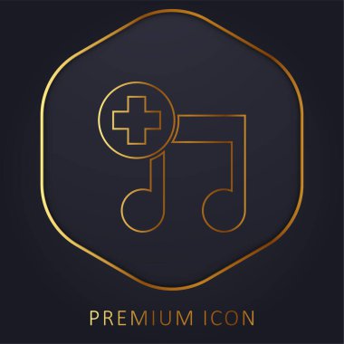 Bir Song Arayüzü Sembol Altın çizgi prim logosu ya da simgesi ekle