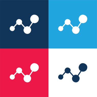 Analitik Grafik Sembolü Mavi ve Kırmızı Dört Renk minimal simgesi