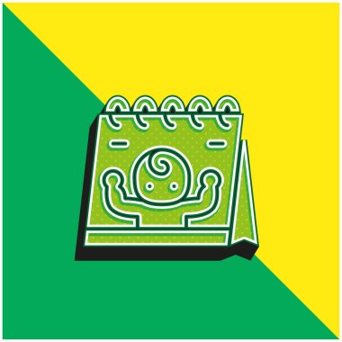 Born Green and yellow modern 3d vector icon logo clipart