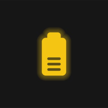 Pil sarısı parlak neon simgesi