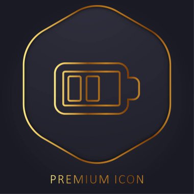 İki Çubuk Altın Çizgili Pil Premium logosu veya simgesi