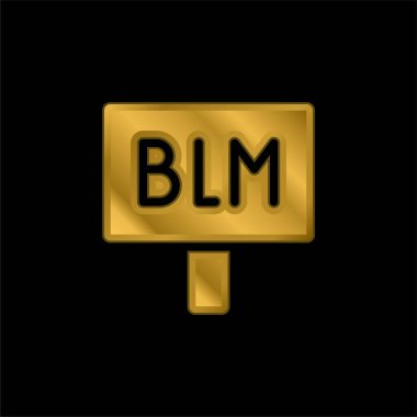 Siyah Yaşamlar Madde Altın kaplama metalik simge veya logo vektörü