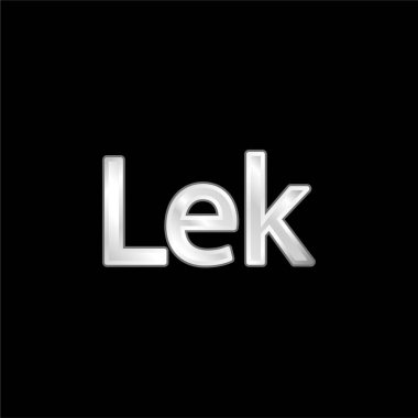 Arnavutluk Lek Para Birimi Sembol gümüş kaplama metalik ikon
