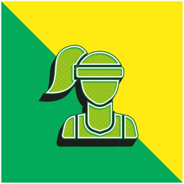 Yeşil ve sarı modern 3d vektör simgesi logosu