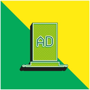 Reklamcılık Stand Green ve sarı 3d vektör simgesi