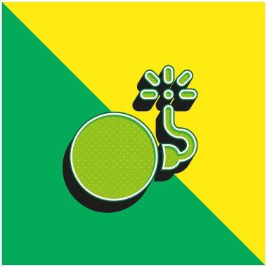 Bomba Yeşil ve Sarı modern 3D vektör simgesi logosu