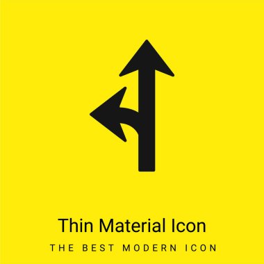 Arrow Junction One To The Left minimal bright yellow material icon clipart