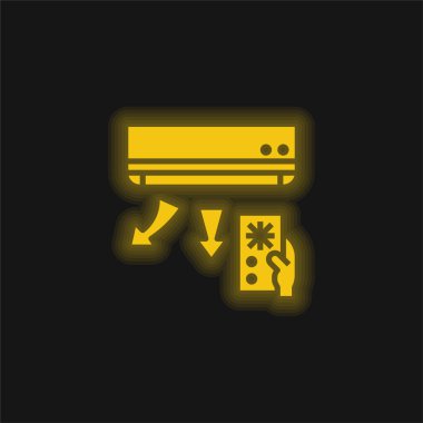 Klima Sarı parlak neon simgesi
