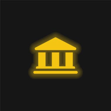 Bankanın sarı parlak neon simgesi