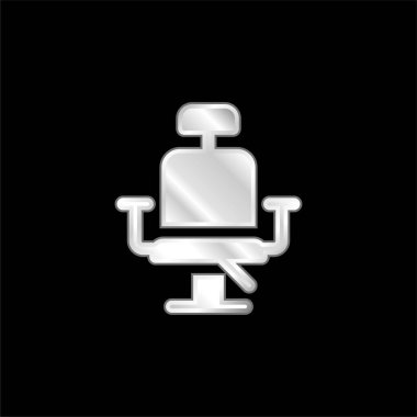 Berber Sandalyesi gümüş kaplama metalik simge