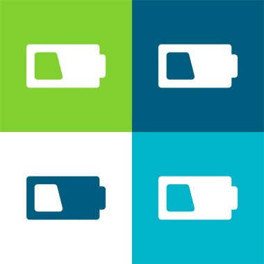 Batarya Düz 4 renk en küçük simge seti