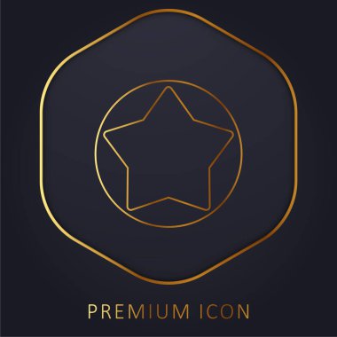 Büyük Yıldız Düğmesi altın çizgi prim logosu veya simgesi
