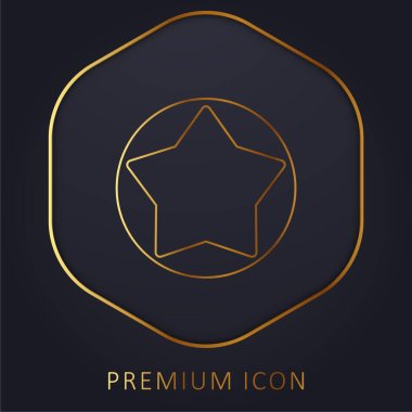 Big Star Button golden line premium logo or icon clipart