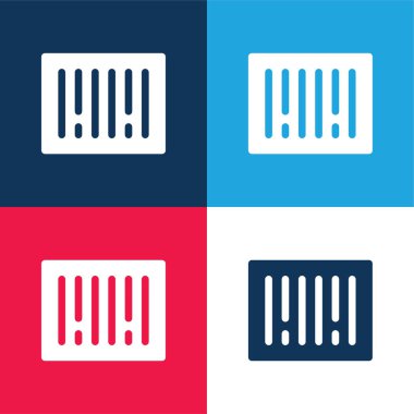 Barkod mavi ve kırmızı dört renk en küçük simge kümesi