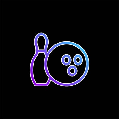Bowling Topu ve Pin mavi gradyan vektör simgesi