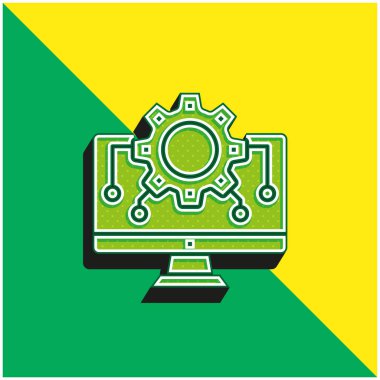 Algorithm Green and yellow modern 3d vector icon logo clipart