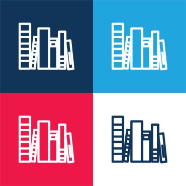 Books Grubu mavi ve kırmızı dört renk en az simge kümesi
