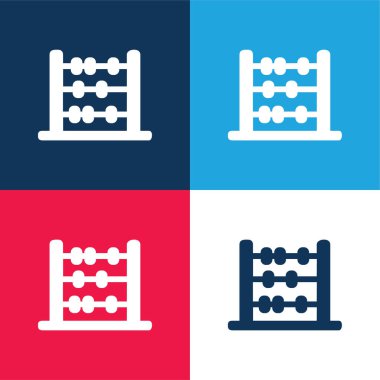 Abaküs Silueti mavi ve kırmızı en küçük simge kümesi