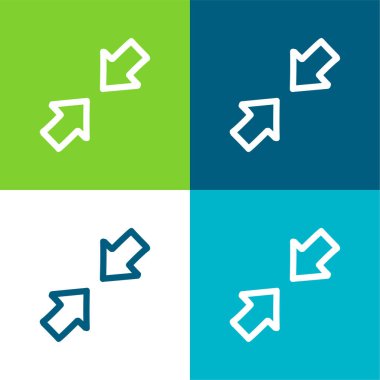 Arrows Hand Drawn Interface Symbol Outlines Düz dört renk minimal simgesi seti