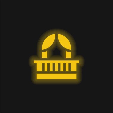 Balkon sarısı parlak neon simgesi