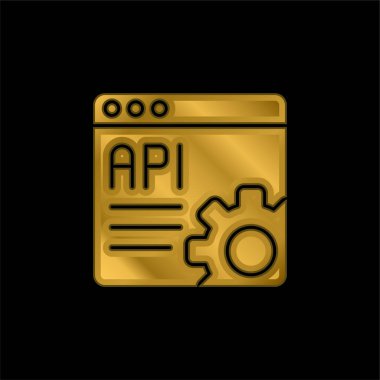 Api gold plated metalic icon or logo vector clipart