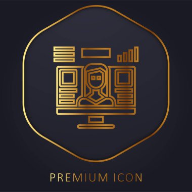 Analitik altın çizgi prim logosu veya simgesi