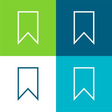 Yer imi Düz 4 renk minimal simgesi seti