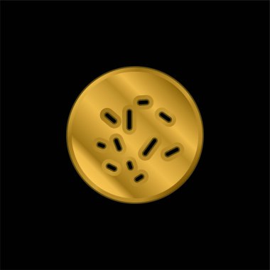 Bakteriler Altın kaplama metalik simge veya logo vektörünü görüntüler