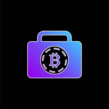 Bitcoin Çanta mavi gradyan vektör simgesi
