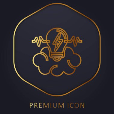 Brainstorm golden line premium logo or icon clipart